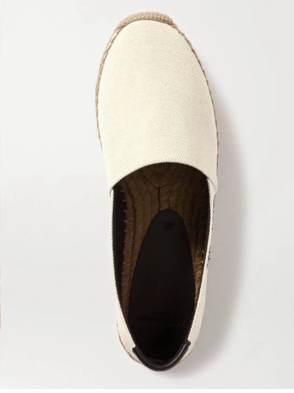 SAINT LAURENT logo embroidered canvas espadrilles flats